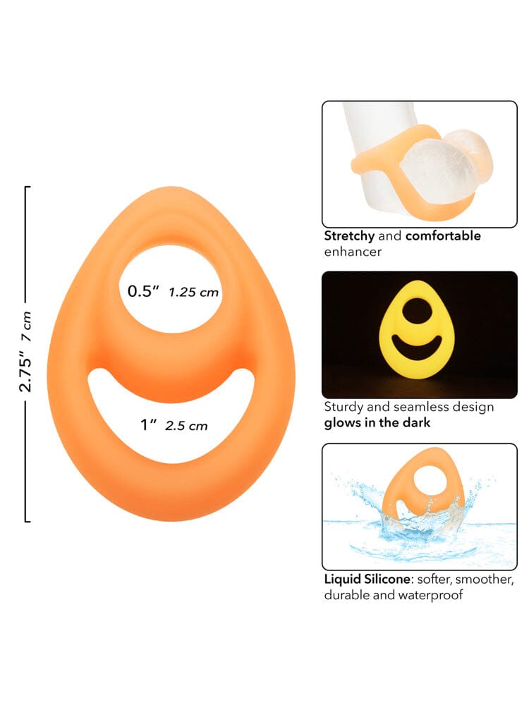 Alpha Glow-In-The-Dark Liquid Silicone Teardrop Ring
