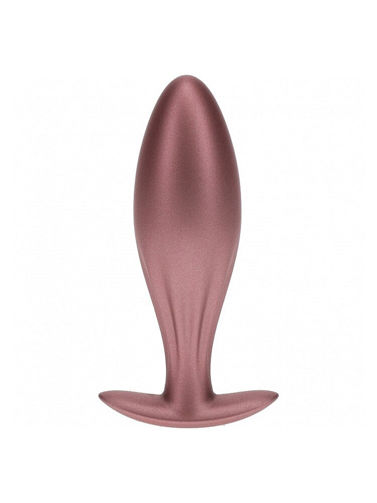 OUCH! Oval Metallic Rose Gold Silicone Anal Plug