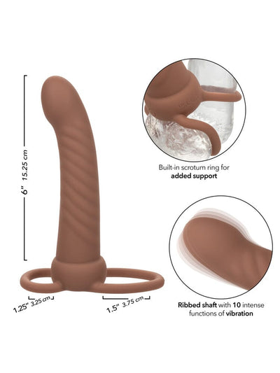 Performance Maxx Rechargeable Ribbed Dual Penetrator - Brown