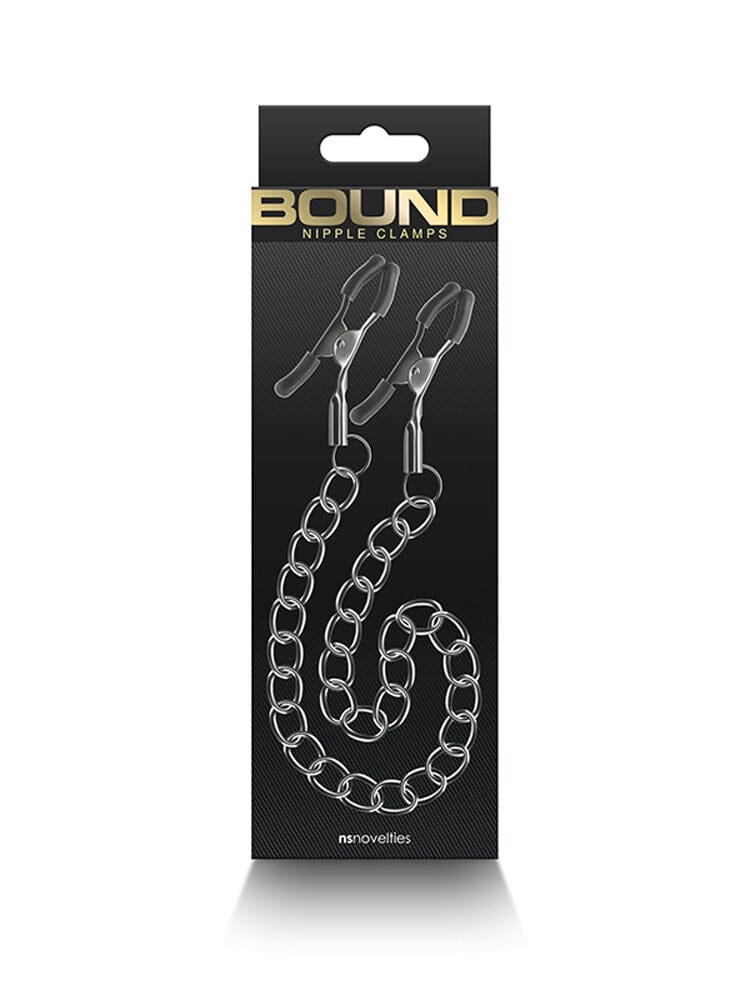 Bound Adjustable Chainlink Nipple Clamps Bondage and Fetish NS Novelties Gunmetal Black