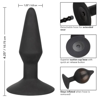 Silicone Inflatable Anal Plug Anal Toys CalExotics Black Medium