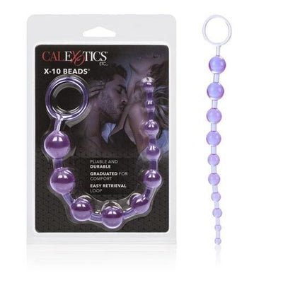 X-10 Graduated Jelly Anal Beads Anal Toys California Exotic Novelties Purple