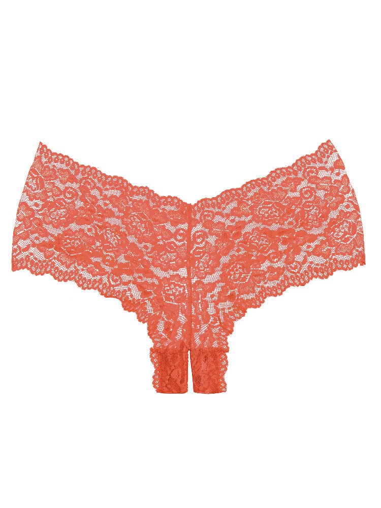 Adore Candy Apple Crotchless Lace Panty Lingerie Allure Lingerie Red 