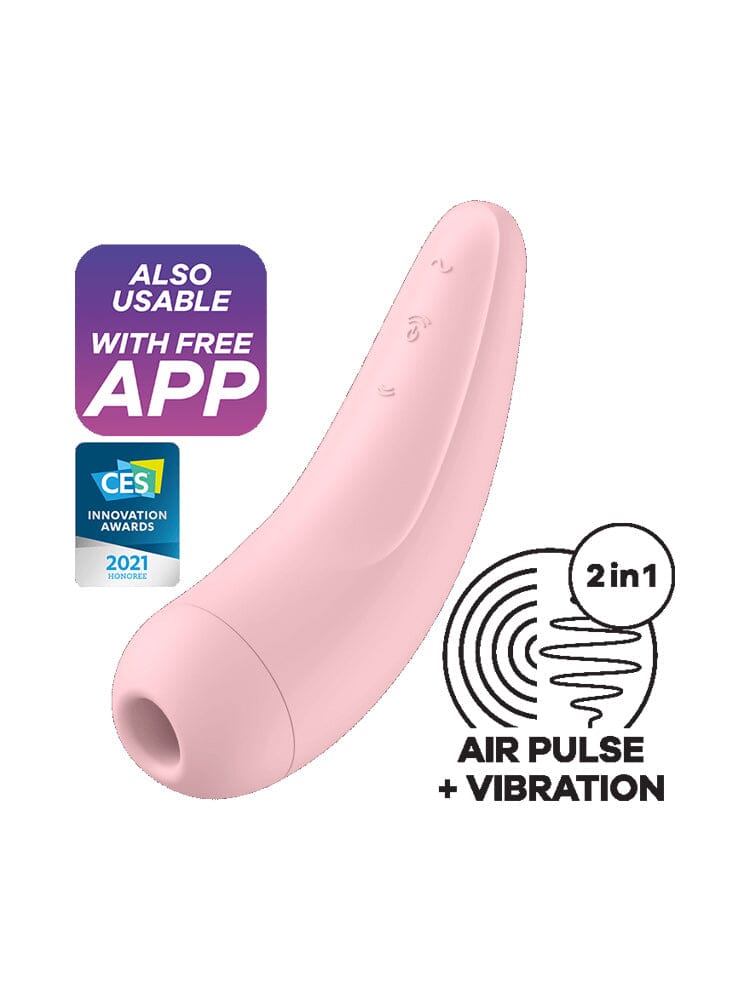 Curvy 2+ Air Pulse Connect App Stimulator Vibrators Satisfyer Pink