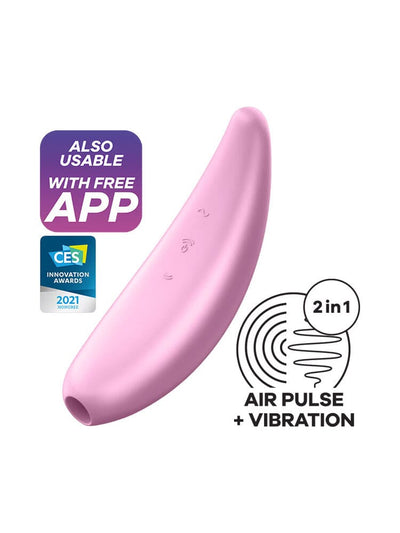 Curvy 3+ Air Pulse Connect App Stimulator Vibrators Satisfyer Pink