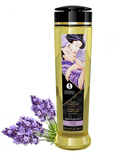Erotic Massage Oil Lubes and Massage Shunga 8 oz Lavender 
