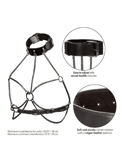 Euphoria Bondage Multi Chain Collar Harness Bondage & Fetish CalExotics Black One Size Plus