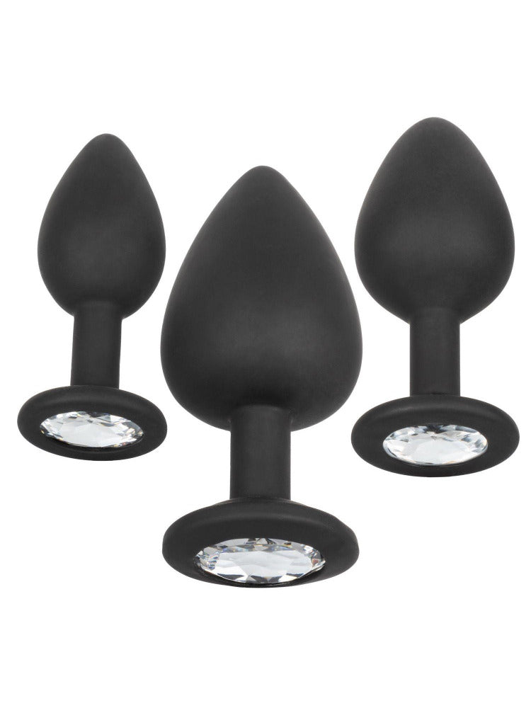 Silicone Gem Inlay Triple Plug Anal Kit Silicone Gem Inlay Triple Plug Anal Kit