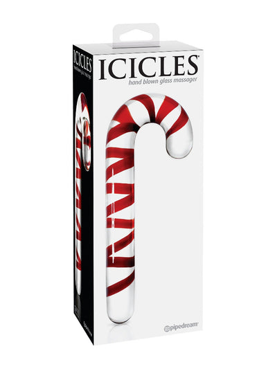 Icicles No. 59 Candy Cane Glass Dildo Dildos Pipedream Products 