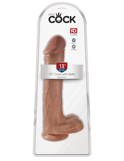 King Cock Realistic Dildo with Balls Dildos Pipedream Products Tan 13"