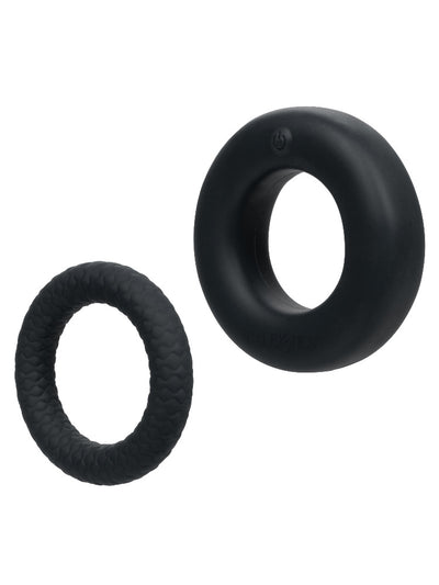 Link Up Optimum Vibrating Cock Ring Set More Toys Calexotics Black
