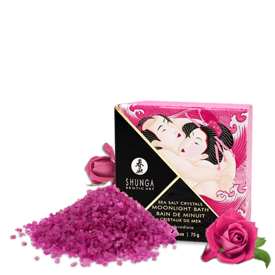 Moonlight Dead Sea Salt Bath Crystals Lubes and Massage Shunga 2.2 oz Rose Petals