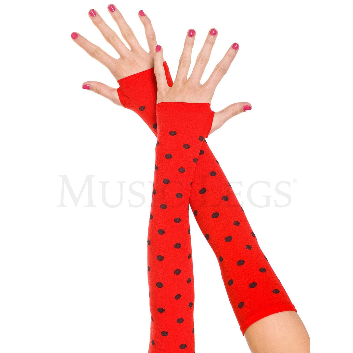 Polka Dot Opaque Thigh Highs & Gloves Set