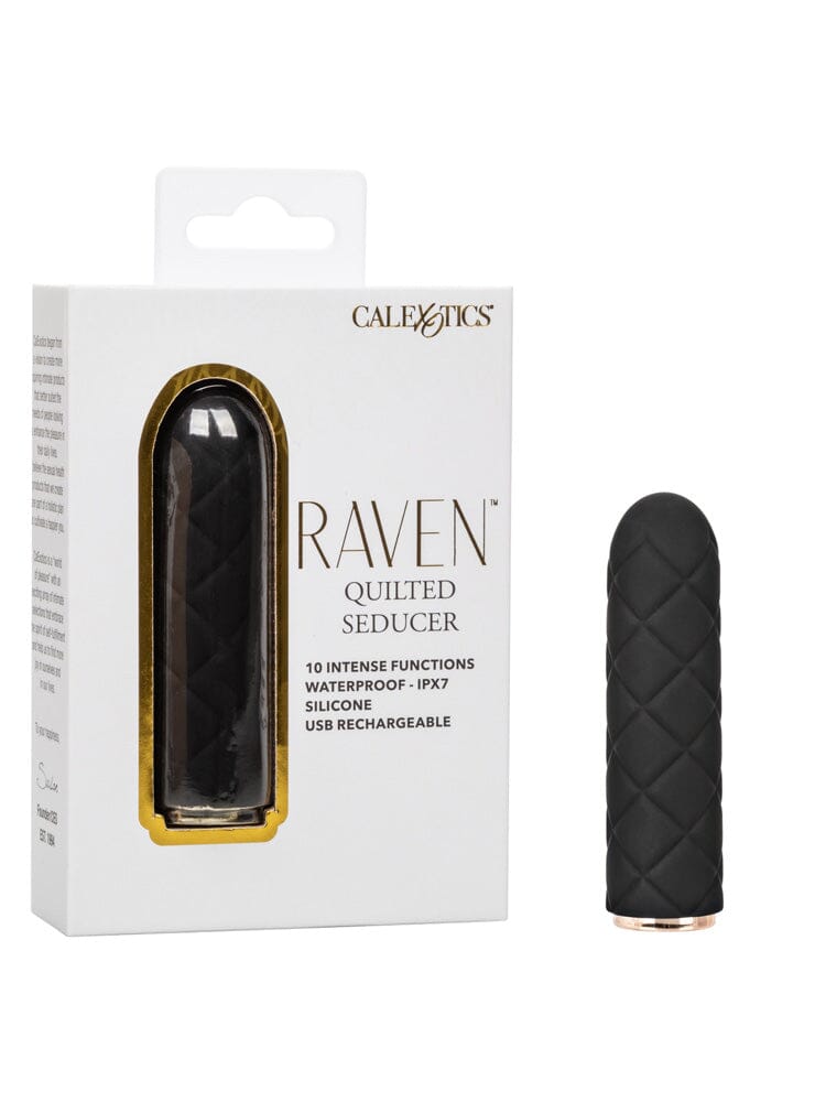 Raven Quilted Seducer Compact Clitoral Vibe Vibrators CalExotics Black