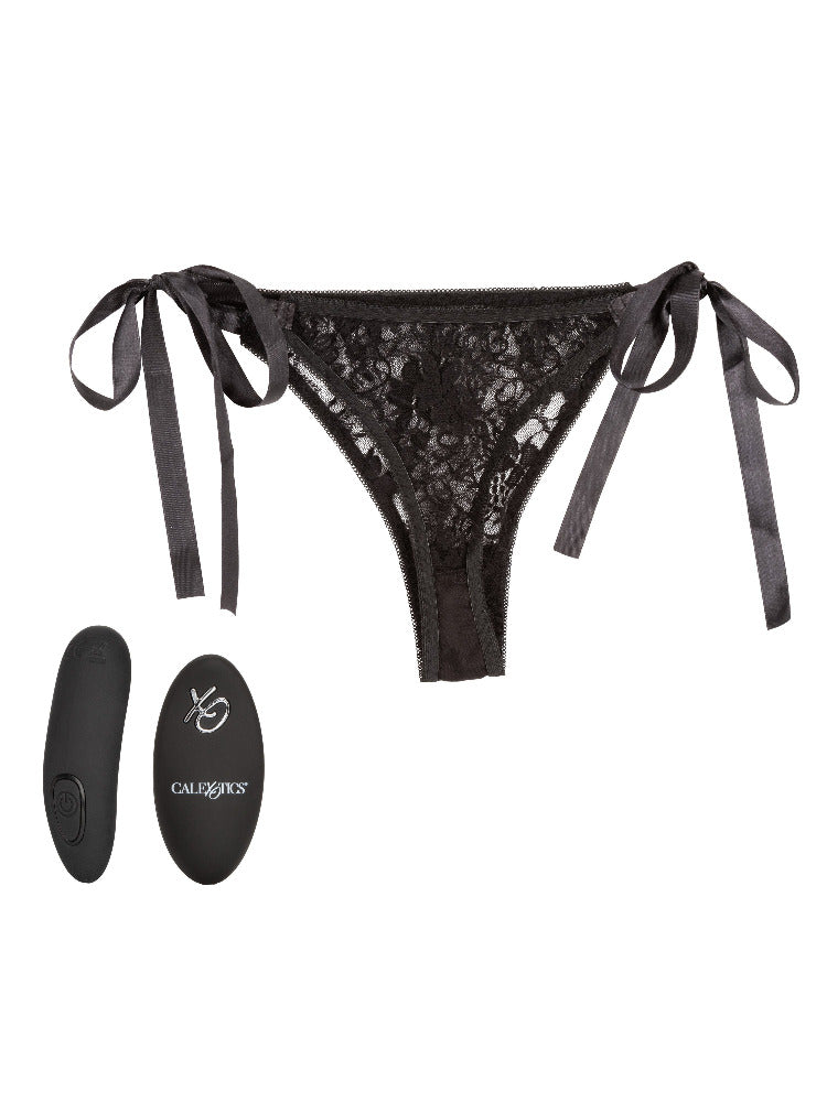 Remote Lace Thong Vibrating Panty Set More Toys CalExotics Black