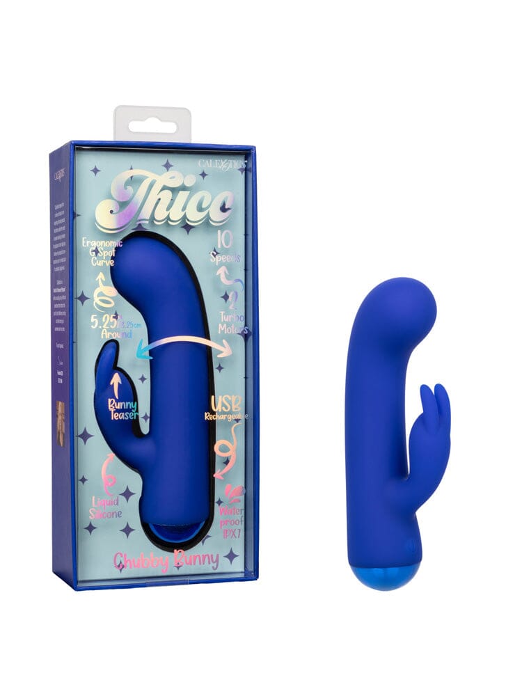 Thicc Chubby Bunny G-Spot Rabbit Vibrator Vibrators CalExotics Blue