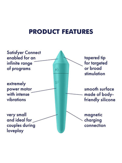 Ultra Power Bullet 8 Connect App Vibrator Vibrators Satisfyer Turquoise