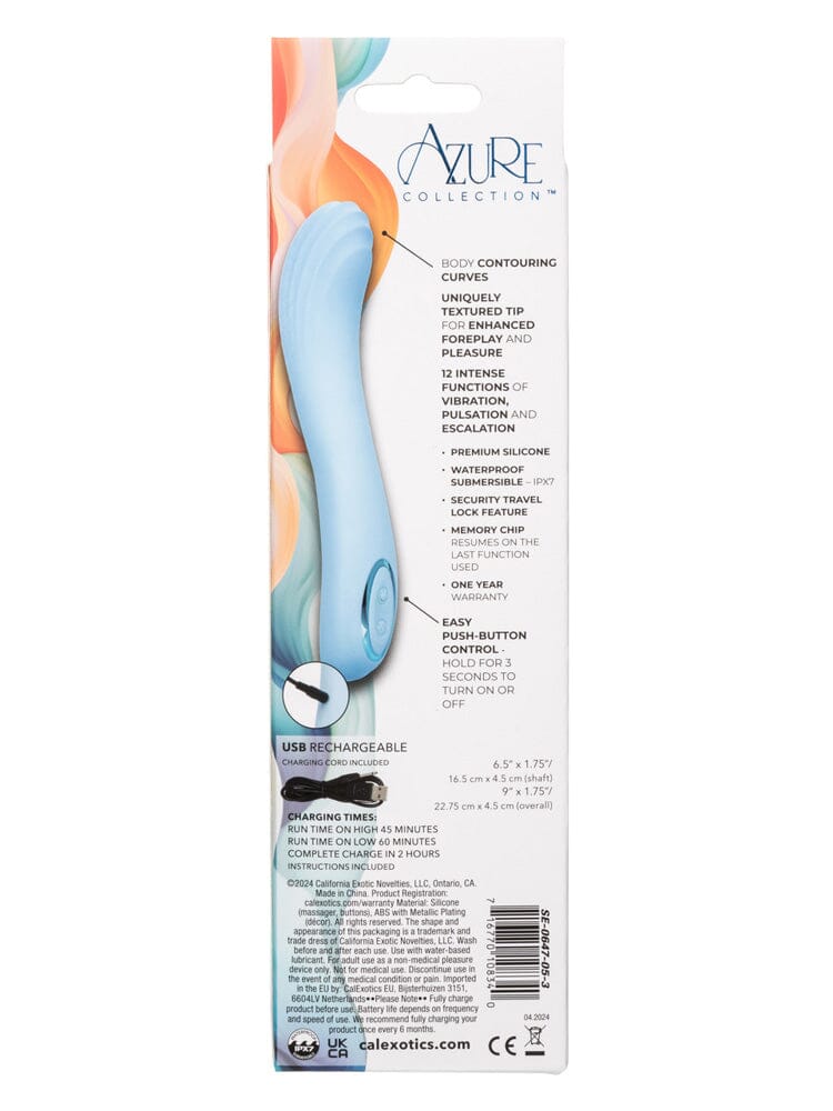 Azure Collection: Contoured G Silicone Classic Vibrator