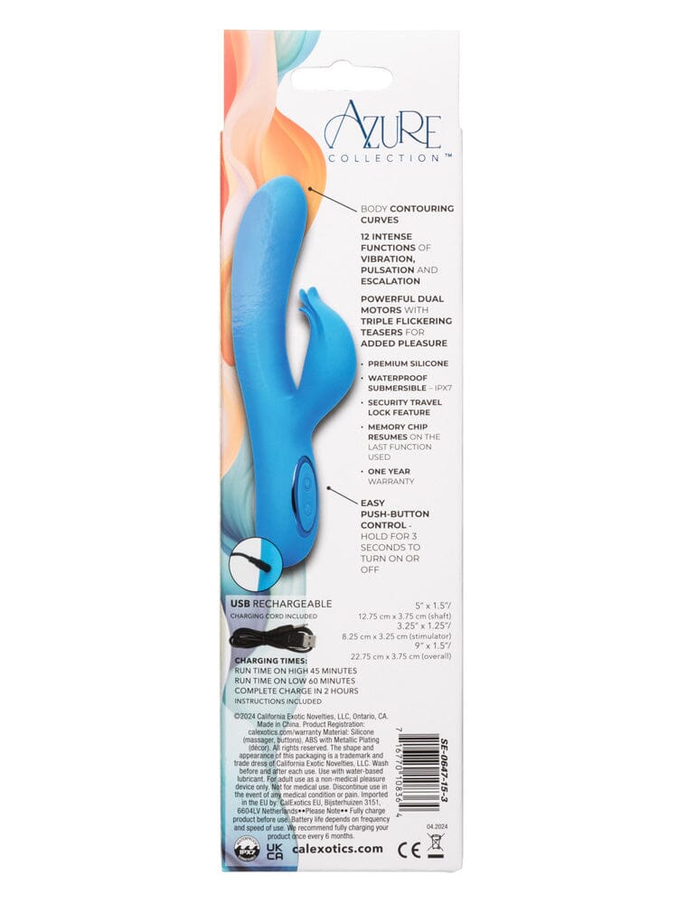 Azure Collection: Flutter G Silicone Rabbit Vibrator