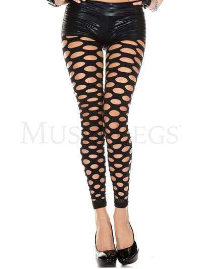 Big Pot Hole Cut Out Opaque Leggings