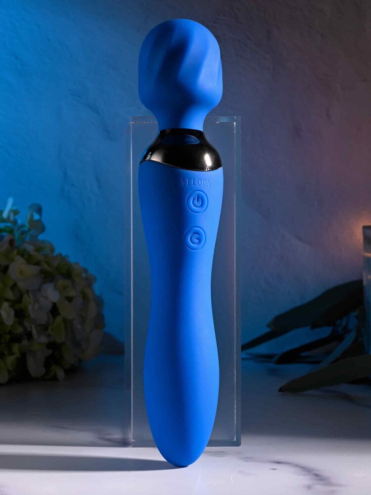 Blue Belle Rechargeable Silicone Dual Ended Wand Massager