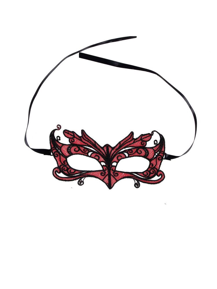 Charming Red 2 Piece Lace Eye Mask