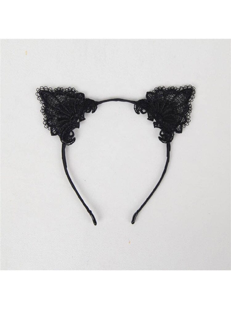 Cute Cat Ear Headband - Black