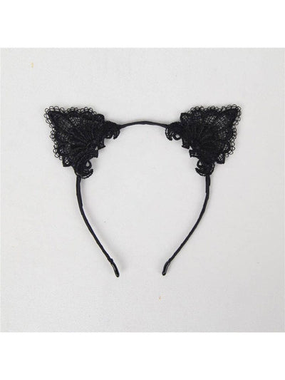 Cute Cat Ear Headband - Black