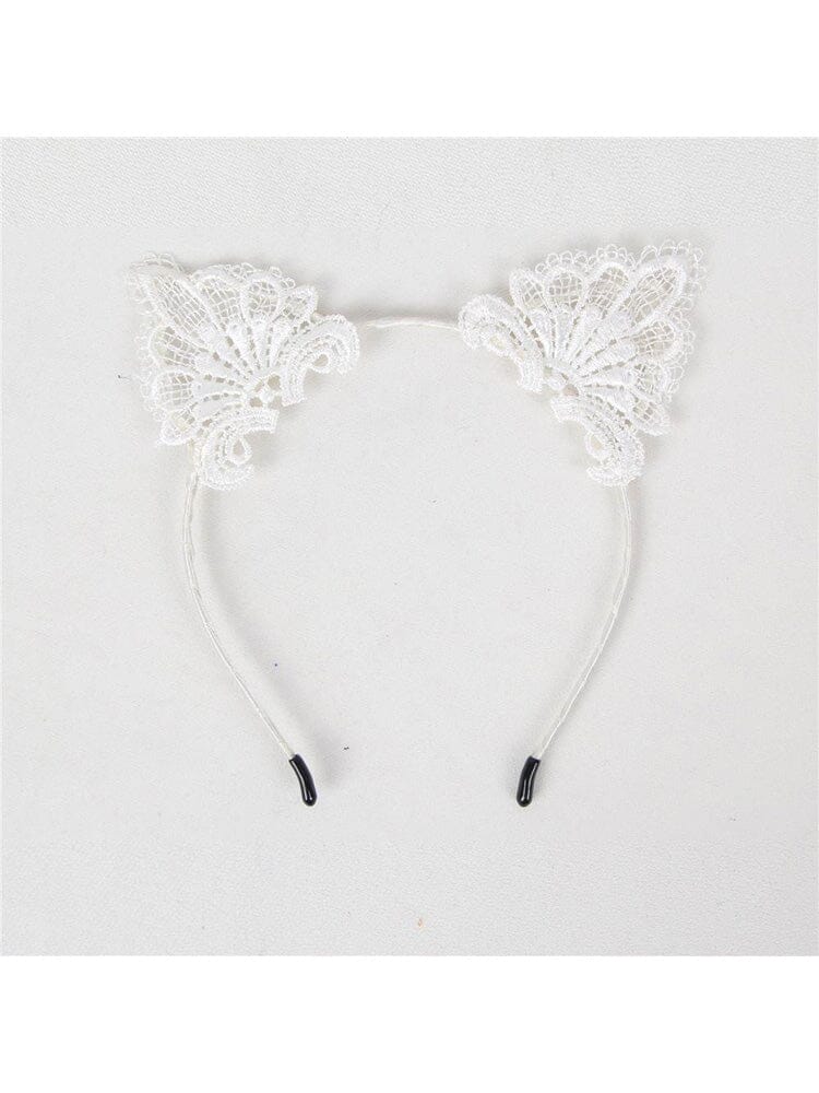 Cute Cat Ear Headband - White