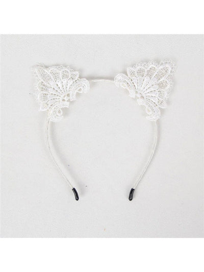 Cute Cat Ear Headband - White