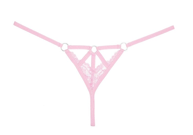 Do Not Disturb Lace Thong - Pink O/S