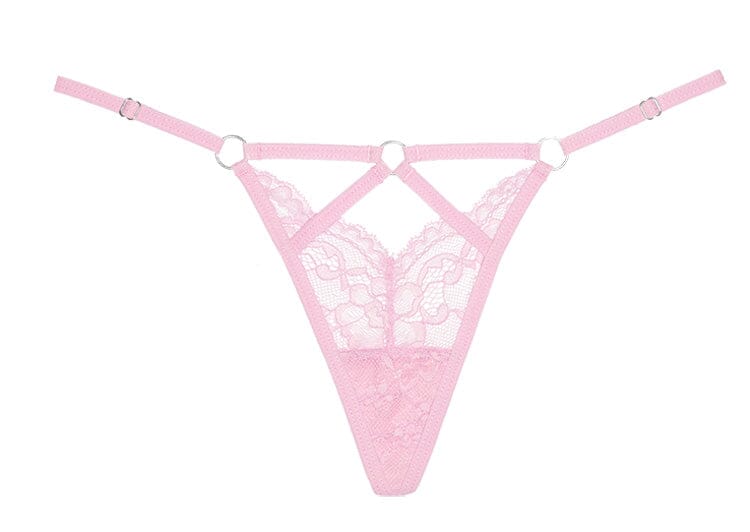Do Not Disturb Lace Thong - Pink O/S