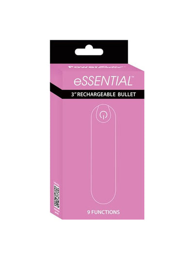 Essential 9 Function 3 inch Rechargeable Power Bullet - Pink