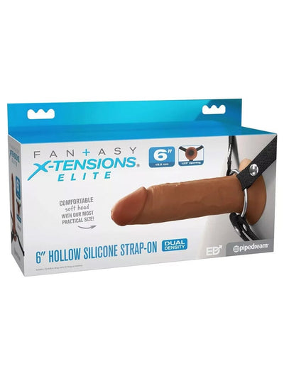 Fantasy X-Tensions Elite 6 inch Hollow Strap-on - Brown