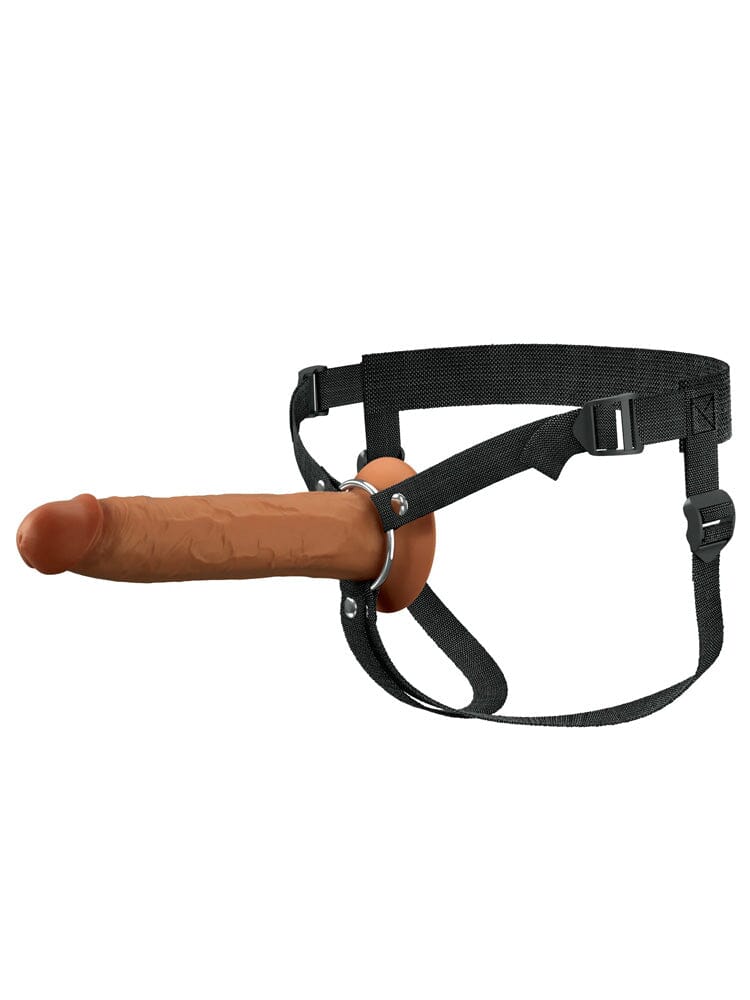 Fantasy X-tensions Elite 9" Silicone Hollow Dual Density Strap-on - Brown