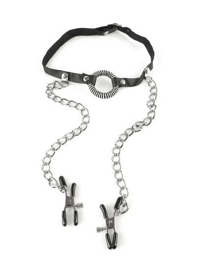 Fetish Fantasy O-Ring Gag Nipple Clamps