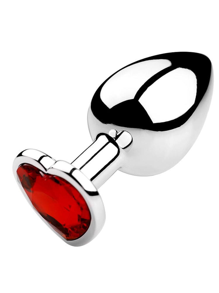 Red Heart Gem Small Metal Butt Plug