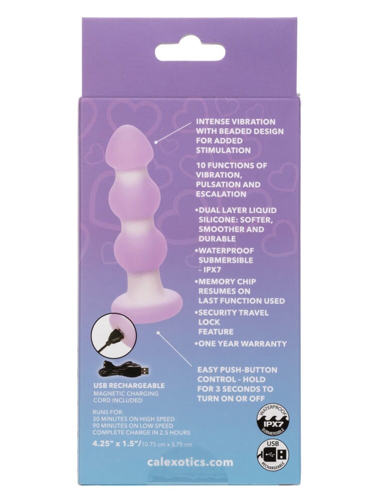 Lavender Haze Beaded Silicone Rechargeable Anal Probe