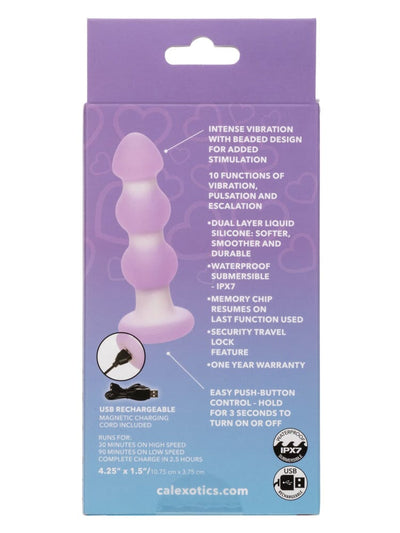 Lavender Haze Beaded Silicone Rechargeable Anal Probe