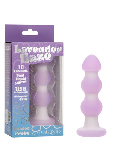 Lavender Haze Beaded Silicone Rechargeable Anal Probe