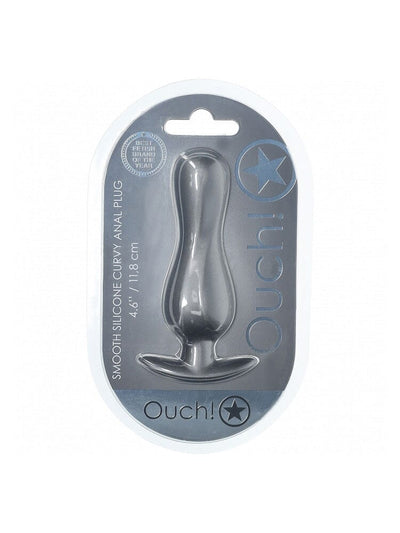 OUCH! Curvy Metallic Gun Metal Silicone Anal Plug Anal Toys Shots America