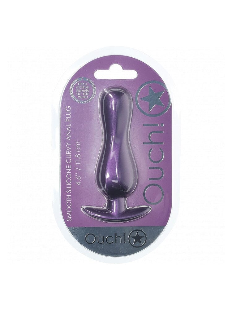 OUCH! Curvy Metallic Purple Silicone Anal Plug Anal Toys Shots America