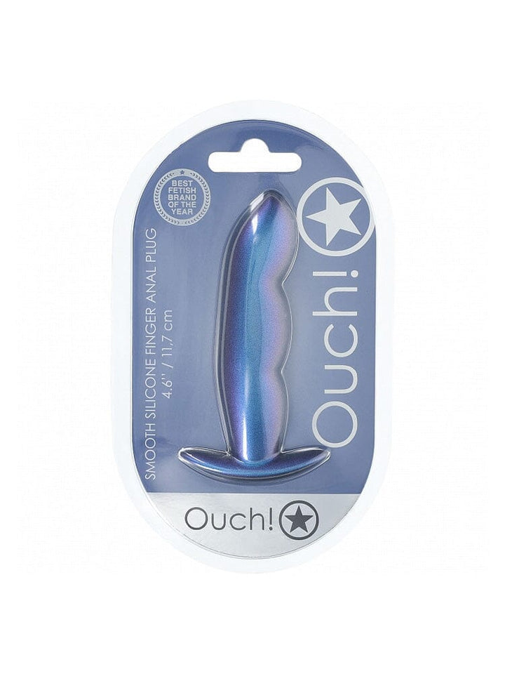 OUCH! Finger Metallic Blue Silicone Anal Plug