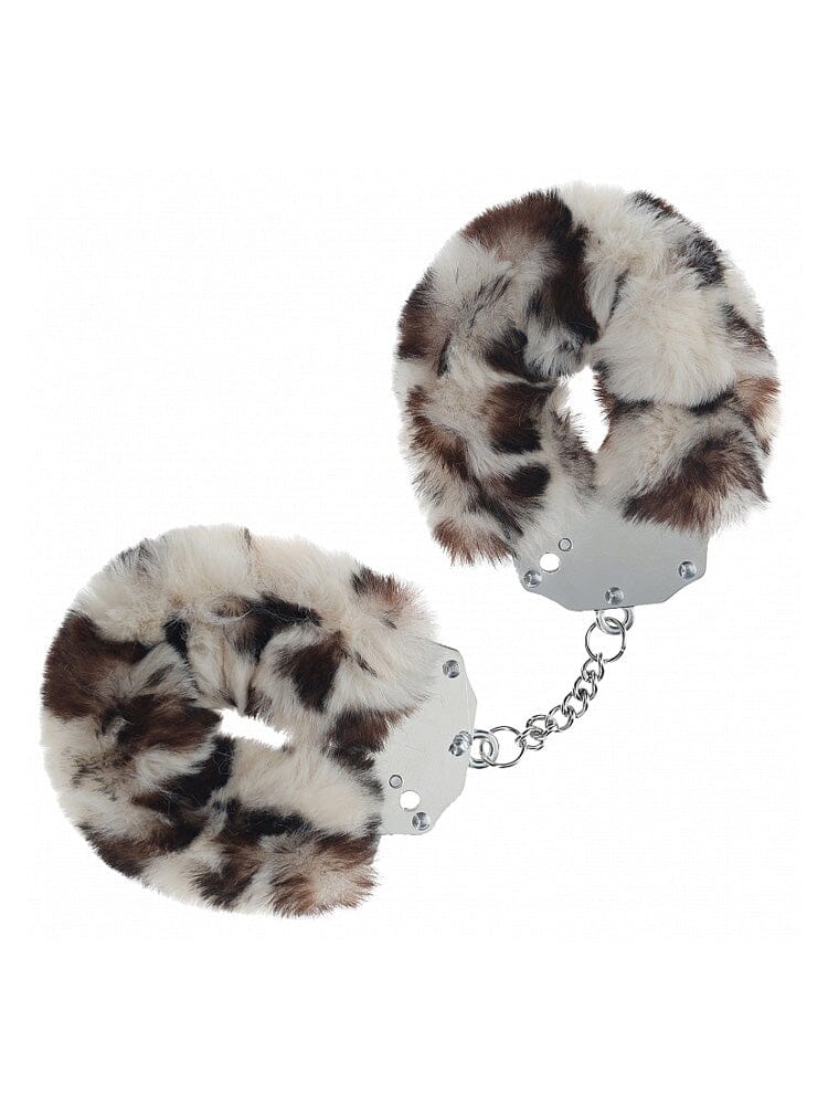 OUCH! Heavy-Duty Fluffy Snow Leopard Bondage Handcuffs Bondage Shots America