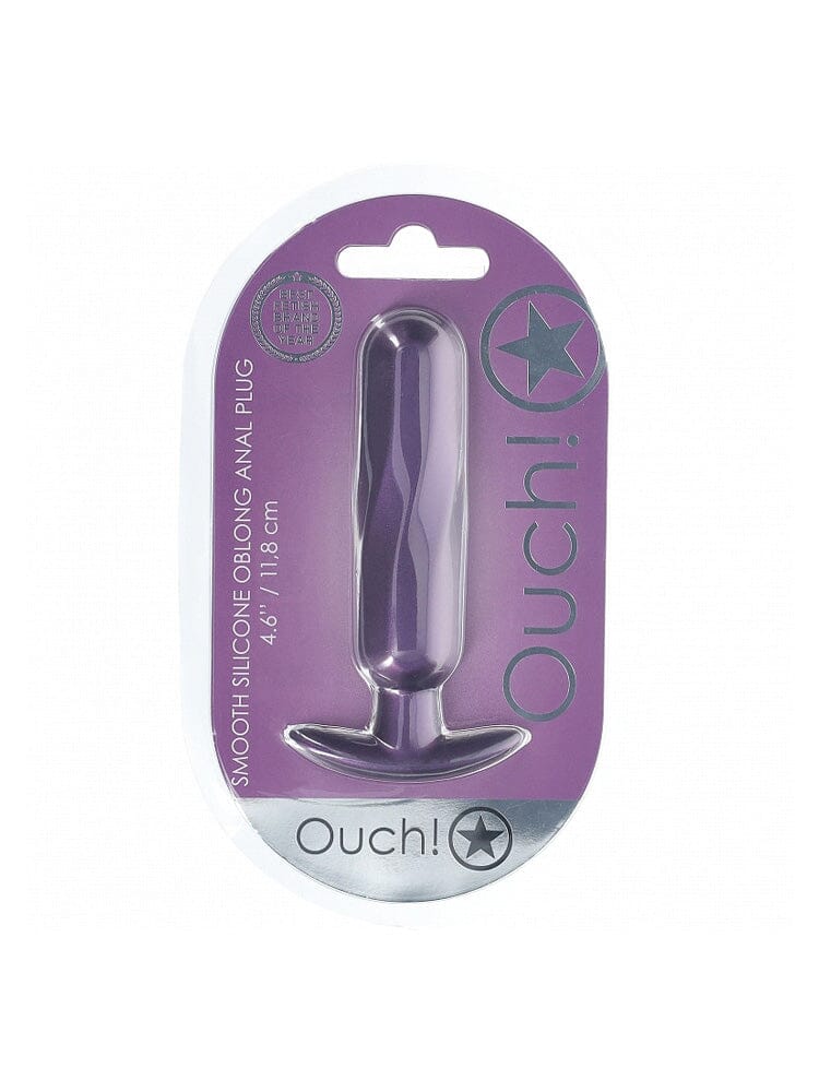 OUCH! Oblong Metallic Purple Silicone Anal Plug Anal Toys Shots America