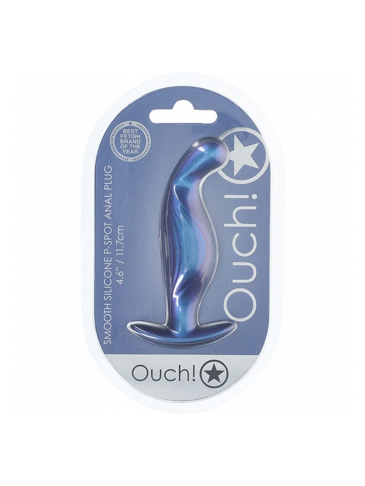 OUCH! P-Spot Metallic Blue Silicone Anal Plug Anal Toys Shots America