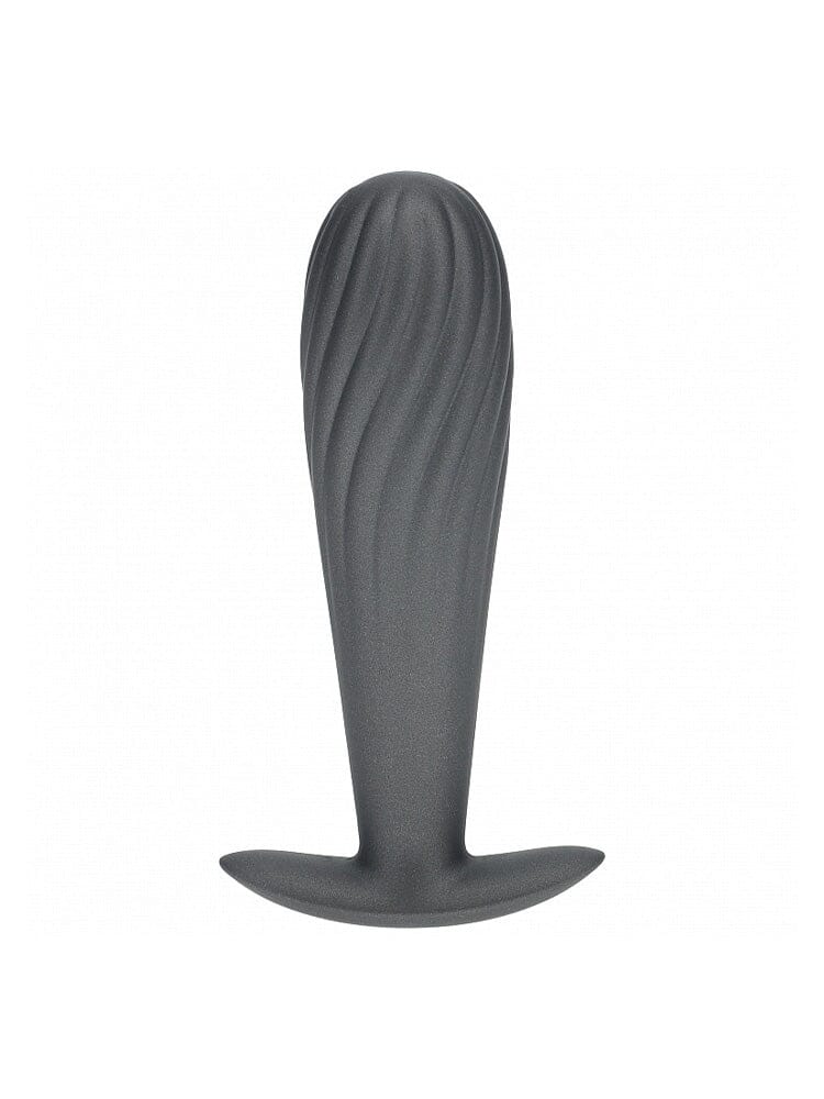 OUCH! Ribbed Metallic Gun Metal Silicone Anal Plug Anal Toys Shots America