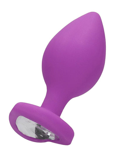 OUCH! X-Large Purple Silicone Diamond Heart Jewel Butt Plug