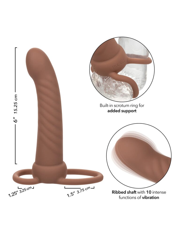Performance Maxx Rechargeable Ribbed Dual Penetrator - Brown