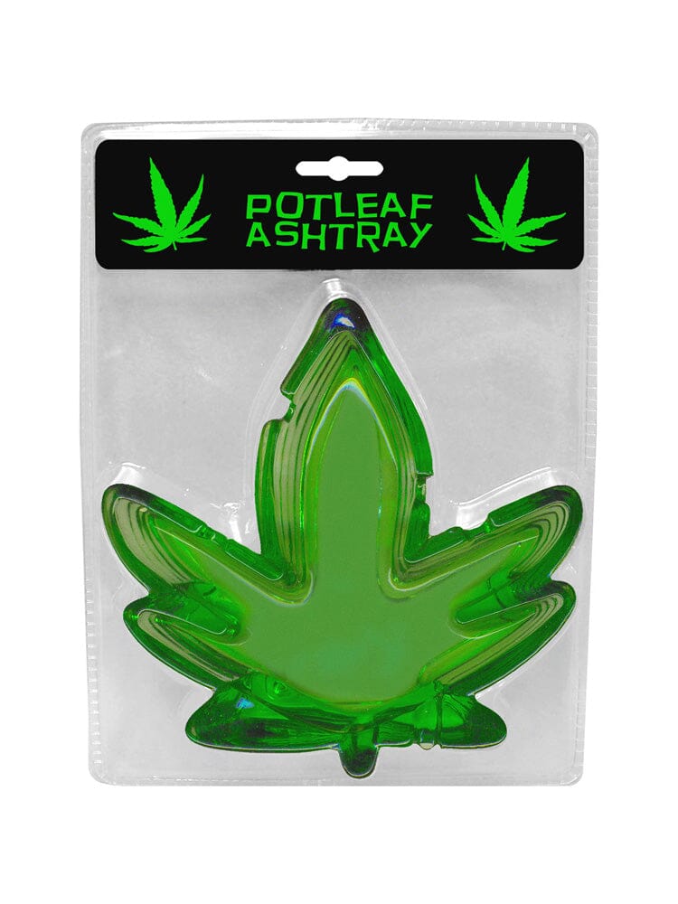 Pot Leaf Shaped Glass Ashtray Party Ware